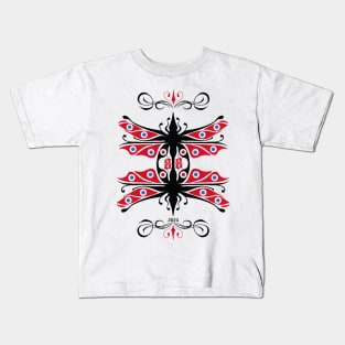 Dragonfly mating,red and black Kids T-Shirt